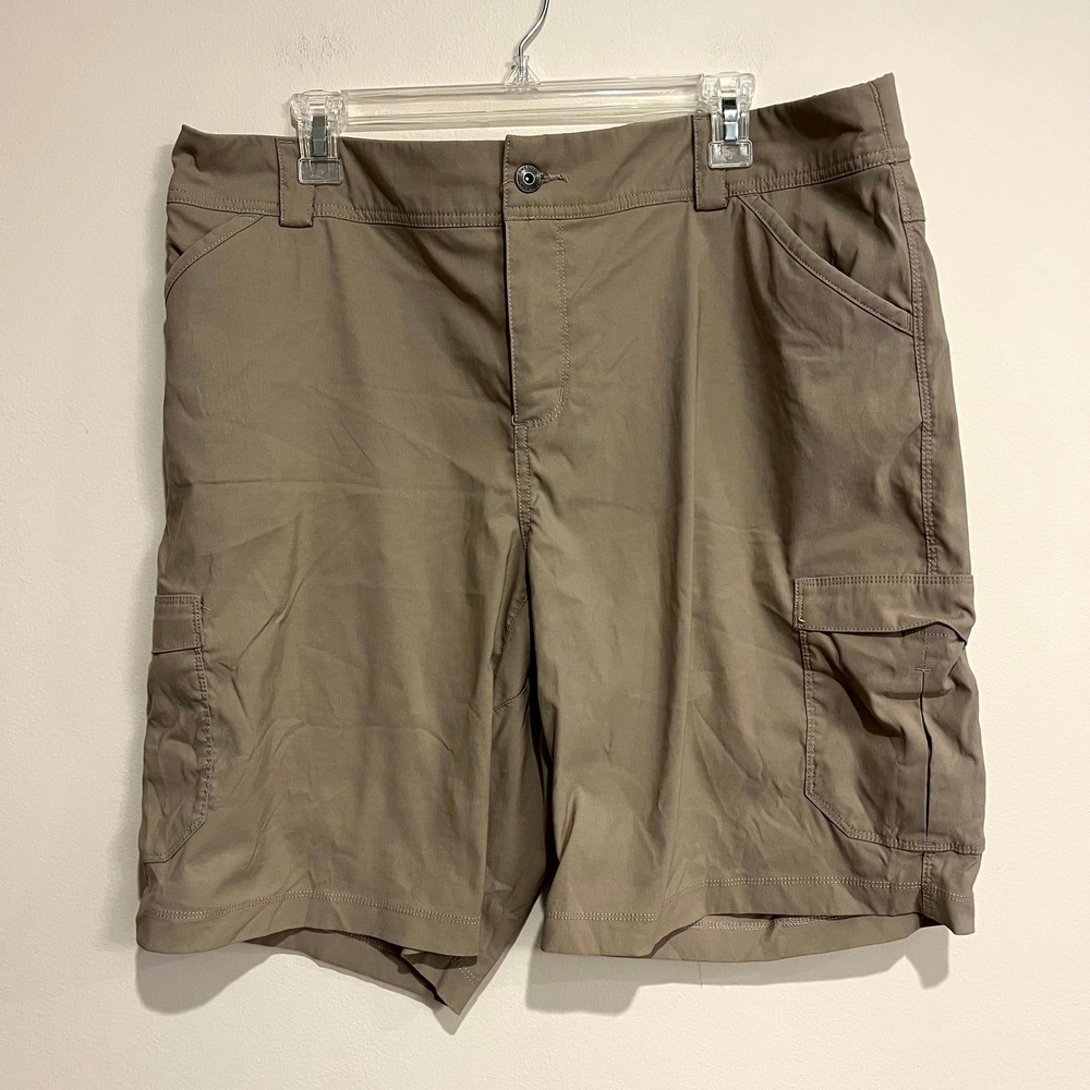 Duluth Trading Shorts Dry on the Fly 10" Khaki Cargo Hiking Women Size 18